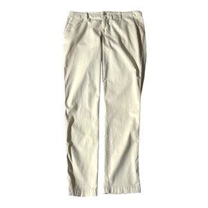 Gap Girlfriend Chino with Side Detail Womens Size 12 Tall Cream Embroidered